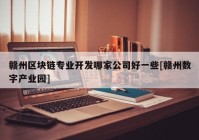 赣州区块链专业开发哪家公司好一些[赣州数字产业园]