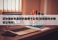 区块链前景最好的是哪个公司[区块链技术哪家公司好]